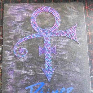 Handmade Purple Rhinestone Canvas Art